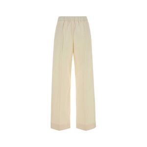 Jil Sander Women Ivory Cotton Wide-Leg Pant